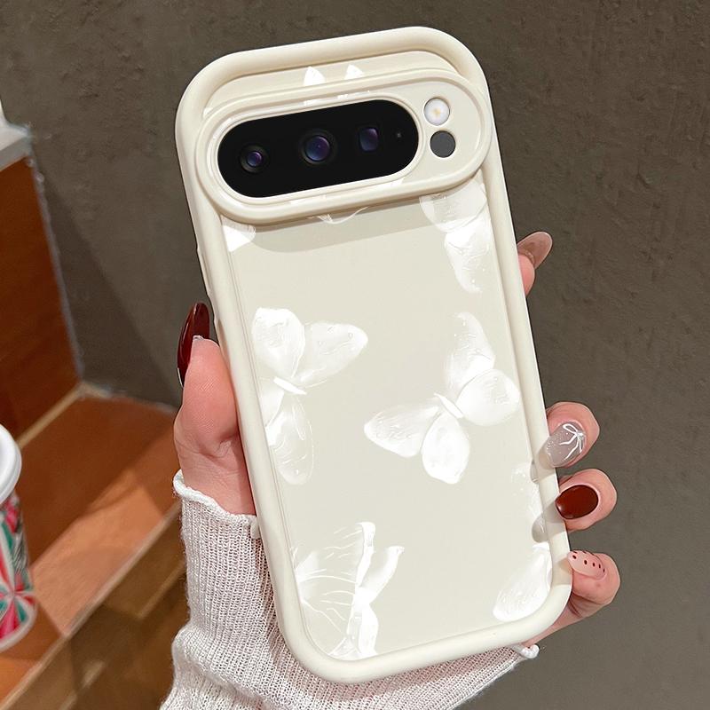 Для Google Pixel 9 8 Pro Xl 8a противоударный линейный узор бабочки силиконовый мягкий защитный чехол для линз однотонный противоударный матовый чехол для телефона