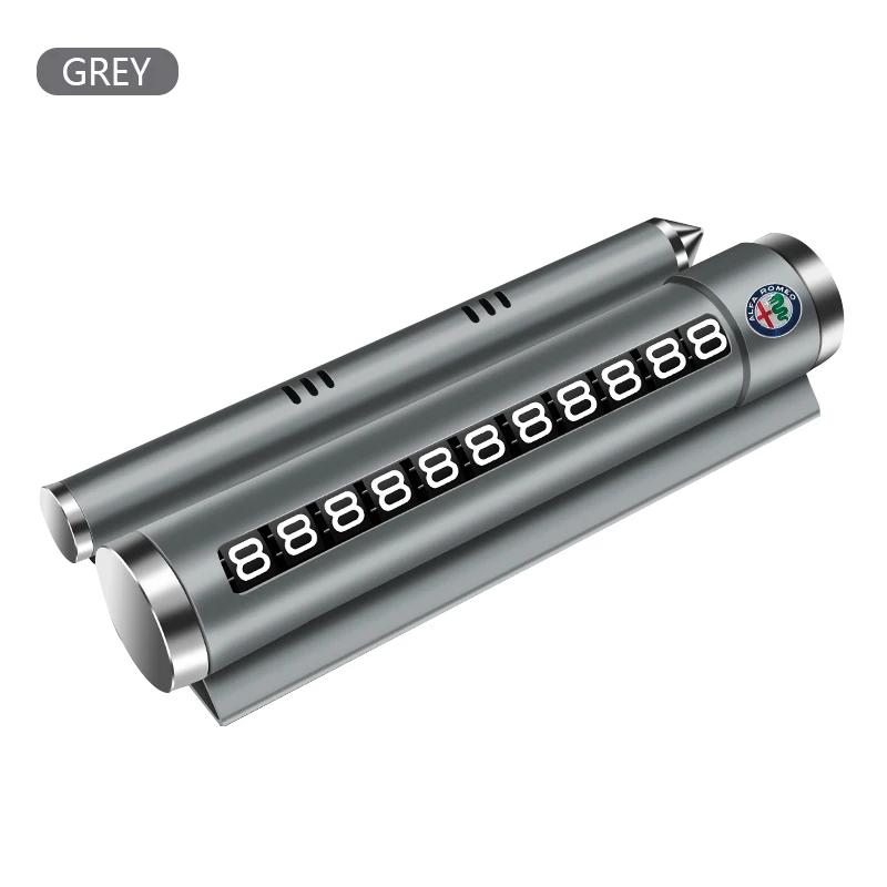1PCS Metal Car Temporary Parking Card Rotatable Phone Number Plate For Alfa Romeo 159 Giulietta Giulia 147 Mito 156 166 Stelvio khg156