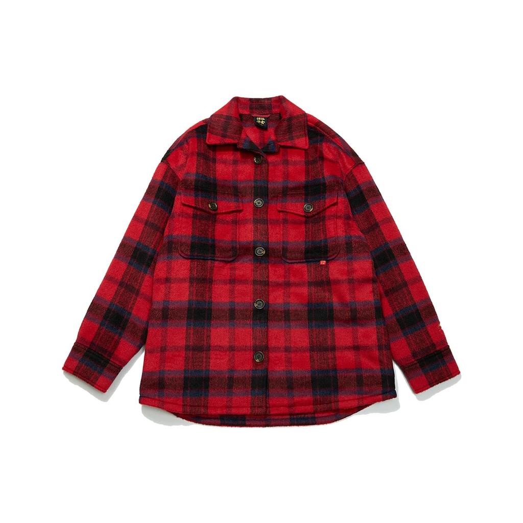 Li Ning Logo Print Loose Long Sleeve Cotton Jacket Women Jackets Red AFMT002-4