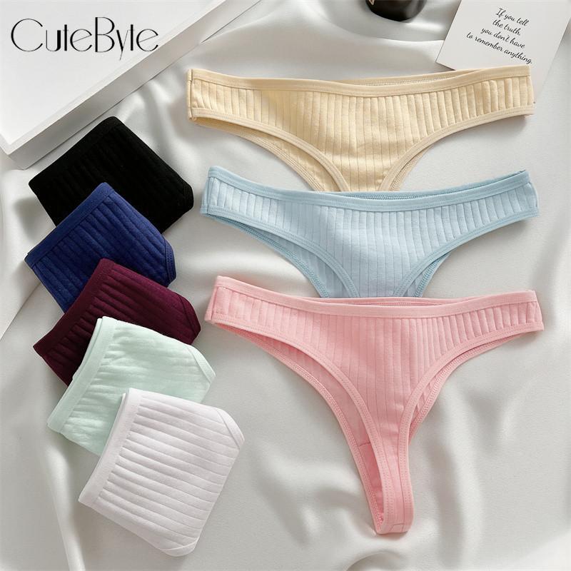 Allofme Cotton Panties for Woman Comfortable Panties Underwear Low-Rise Sexy T-Back Underwear S-XL