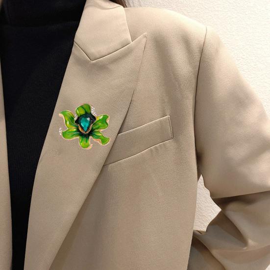 Элегантная брошь в форме цветка пиона, роскошные стразы, инкрустированная булавкой из искусственного кристалла, пальто, кардиган, эмалевый значок, аксессуары для пальто