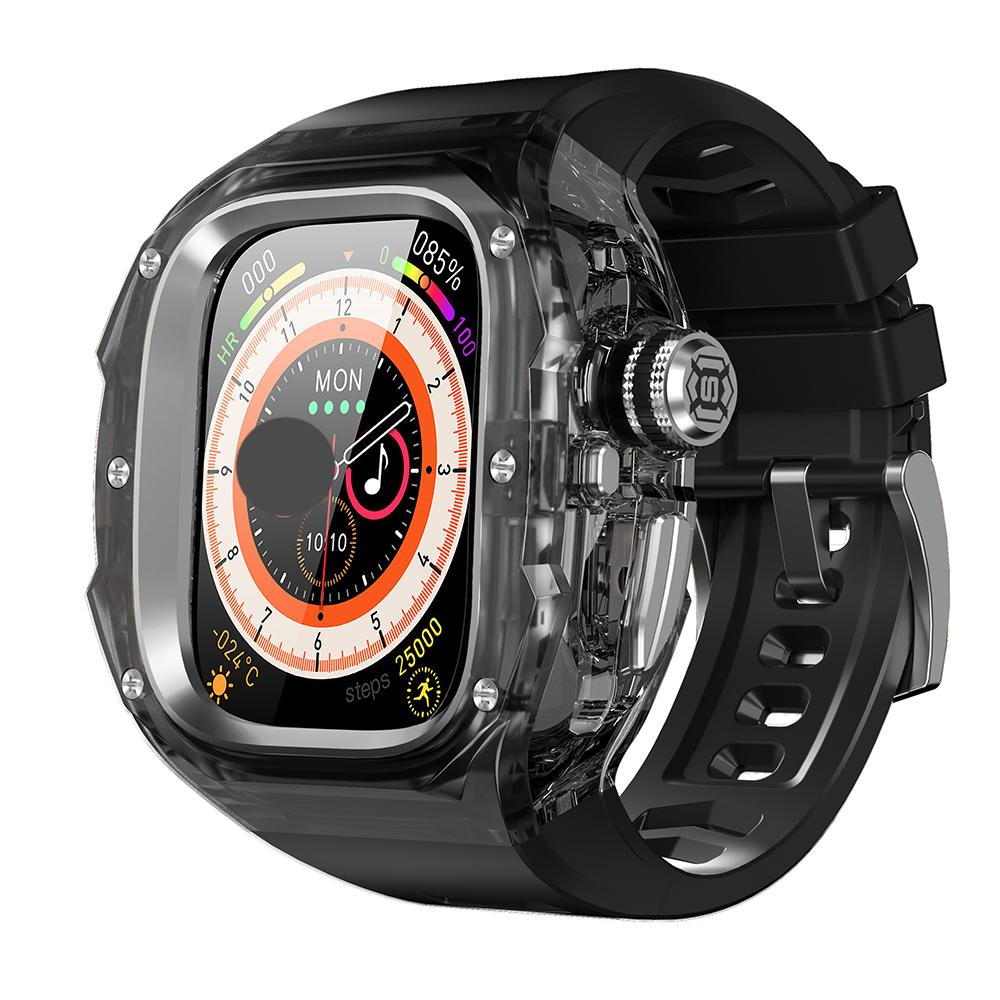 Комплект для модификации из резины для Apple Watch Ultra 3 49 мм Роскосный прозрачный корпус Ремешок для Iwatch Ultra2 1 49 мм Фторкаучуковый комплект для модификации