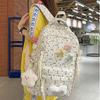 Simple and Casual Girl Cute Cartoon High-value Printed Schoolbag Campus Joker Backpack.