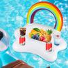 Swimming Pool Floating Table Summer Party Water Bucket Rainbow Cloud Cup Holder Swimming Pool Inflatable Bed Beer Ice Bucket