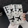 Лазерный чехол из верблюжьей ткани с рисунком самолета для Samsung Galaxy S25 S24 S23 Ultra Plus S24 FE A55 A56 A54 A25 A15 A16 A34 5G