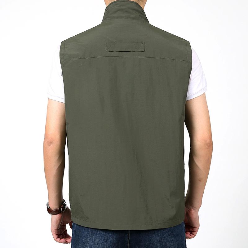 Весенне-осенний жилет с множеством карманов для молодых мужчин и женщин, повседневный жилет с воротником-стойкой для рыбалки, рабочий жилет, пальто, жилет для фотосъемки с принтом