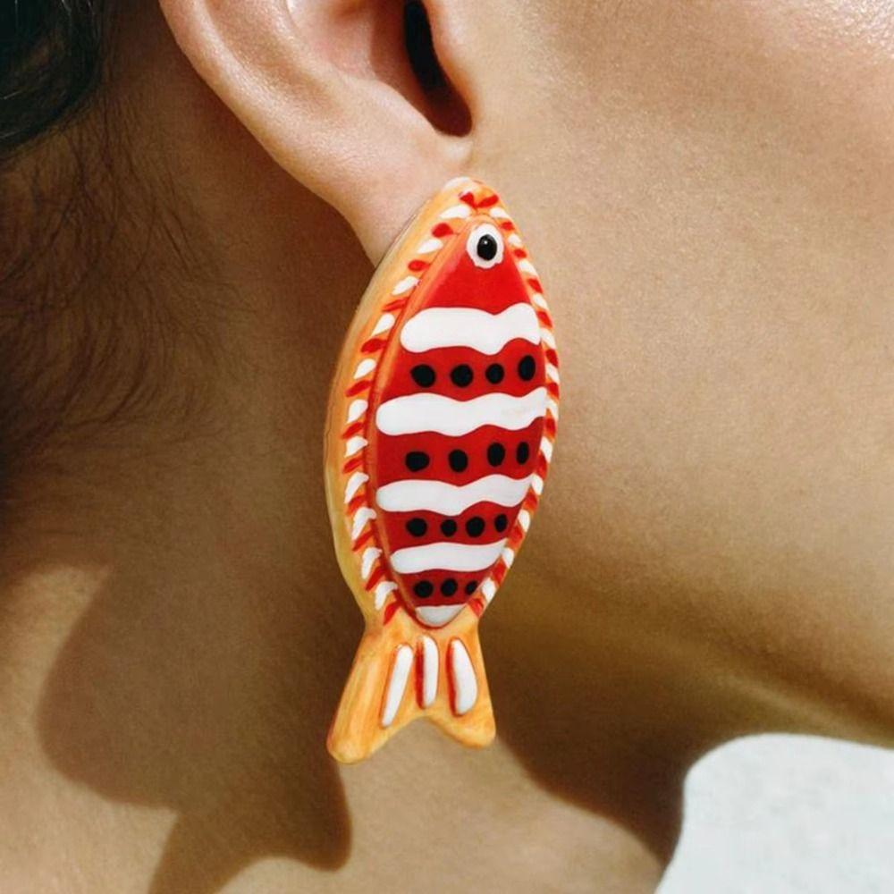 Beach Fish Necklaces Korean Style Bohemian Drop Earrings Aesthetic Ear Jewelry Girls Gift
