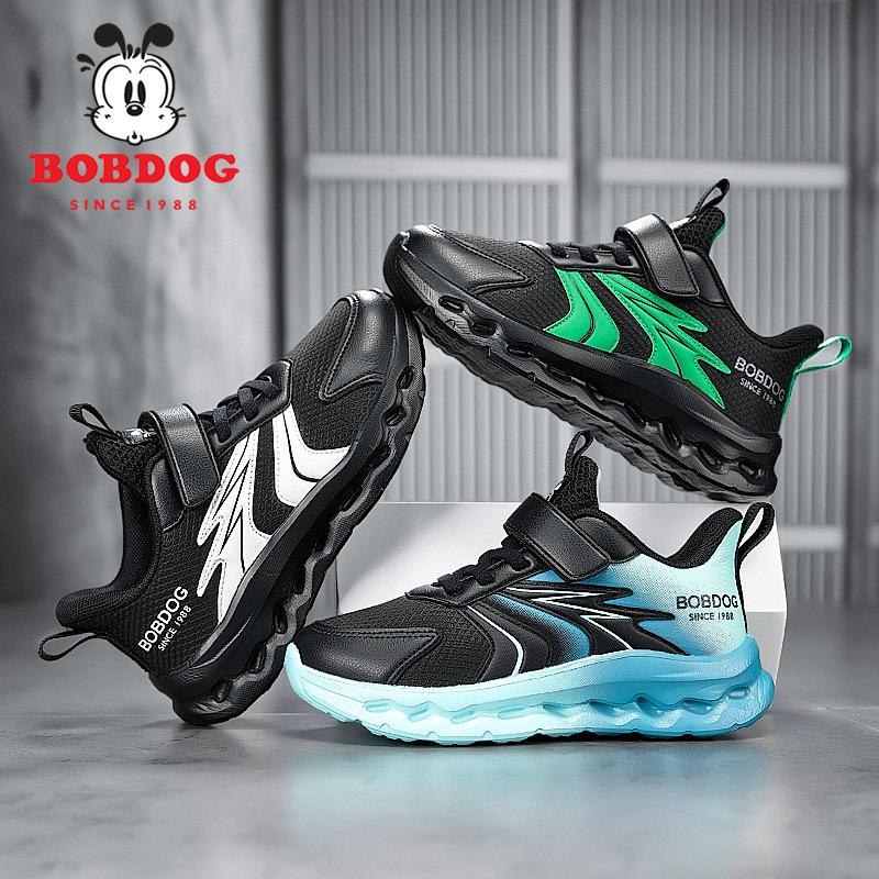 Babu bean boys' sports shoes 2025 autumn new running shoes leather surface waterproof, non-slip and shock-absorbing children's casual shoes