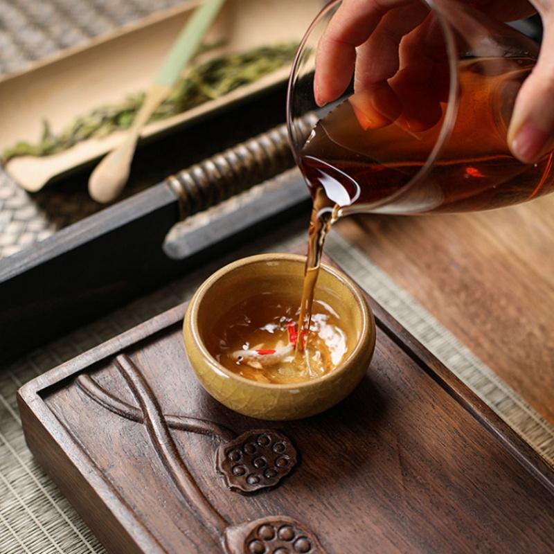 Чашка для чая с эффектом кракелюра льда, керамический набор для чая Кунг-фу, мастерская одиночная чашка, посуда для чаепития, винтажная посуда для чая с эффектом печной глазури, аксессуары, подарки