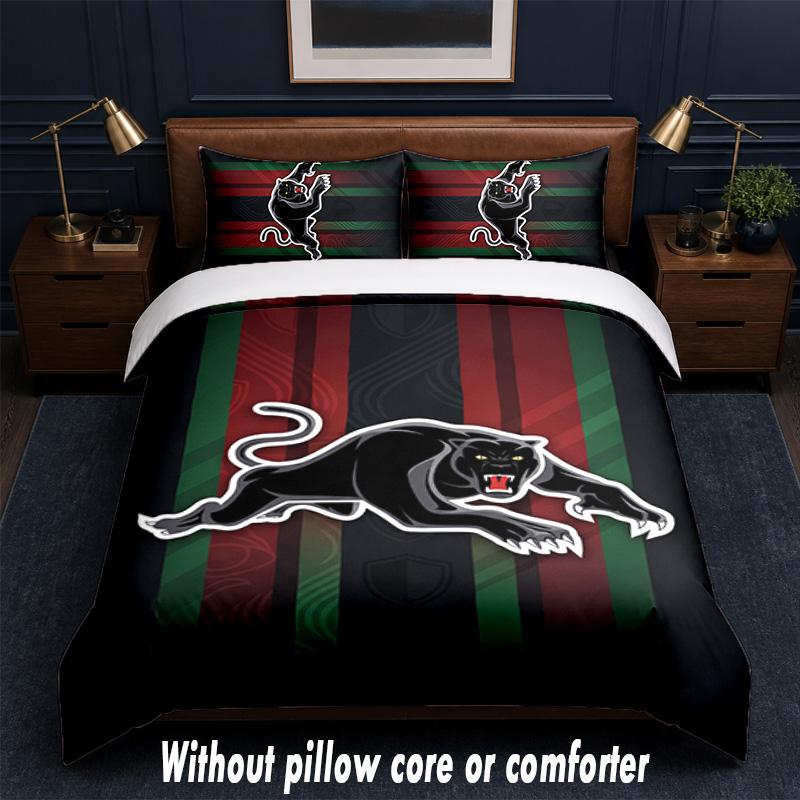 Penrith Panthers Design Bed Bedding Set 1 Duvet Cover + 2 Pillowcases Soft Breathable Household Bed Linens