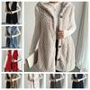 Popular Style Solid Color Plush Hooded Button Cardigan - Women's Autumn/Winter Casual Vest