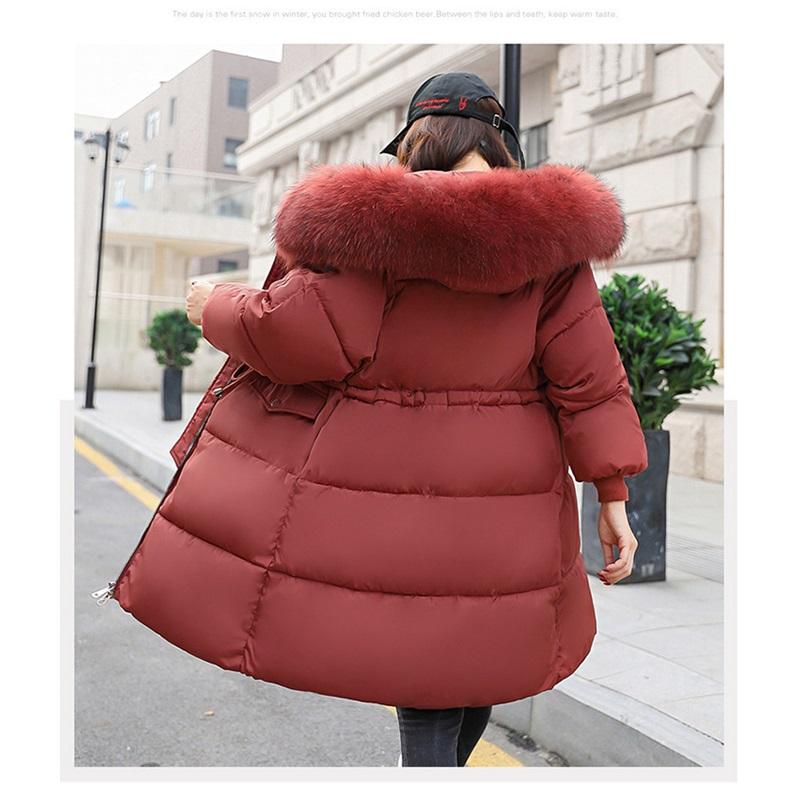 Женская модная зимняя куртка с меховым воротником и капюшоном, хлопковое пальто, женская теплая куртка типа плаща с надписью