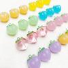 10pcs 3D Peach Flat Resin Charms Pendant Transparent Fruit Pendants Jewelry Making Accessories