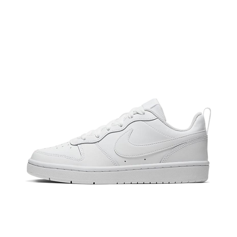 Nike Court Borough Low 2 Весенняя Роса, Янтарная Кожа Нескользящая Износостойкая Низкие Скейтборд-Кроссовки GS BQ5448-100(Команда189-)