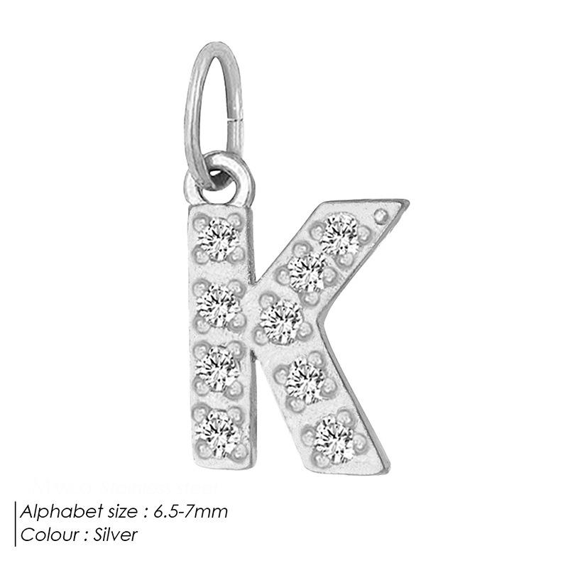Европейская и американская подвеска-буква из нержавеющей стали, полностью инкрустированная бриллиантами, с вариантами ожерелья и браслета из циркония для самостоятельной сборки