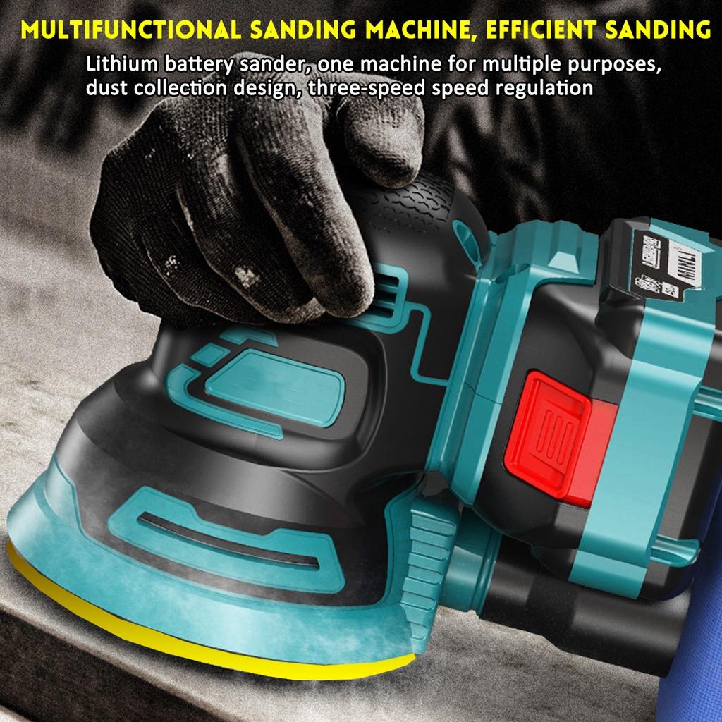 Бесщеточный электрический шлифовальный станок с произвольным орбитальным движением, наждачная бумага, шлифовальный станок для дерева, полировальный станок, электроинструменты для Makita, аккумулятор 18 В, 125 мм