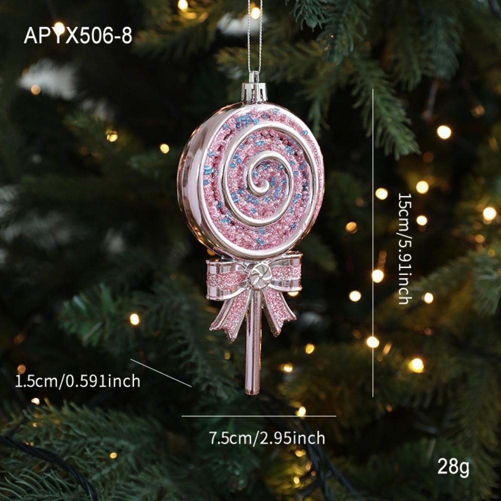 PVC Xmas Hanging Pendant Pop Corn 3D Pink Pendant New Style DIY Lollipop Ornaments  Holiday Decor