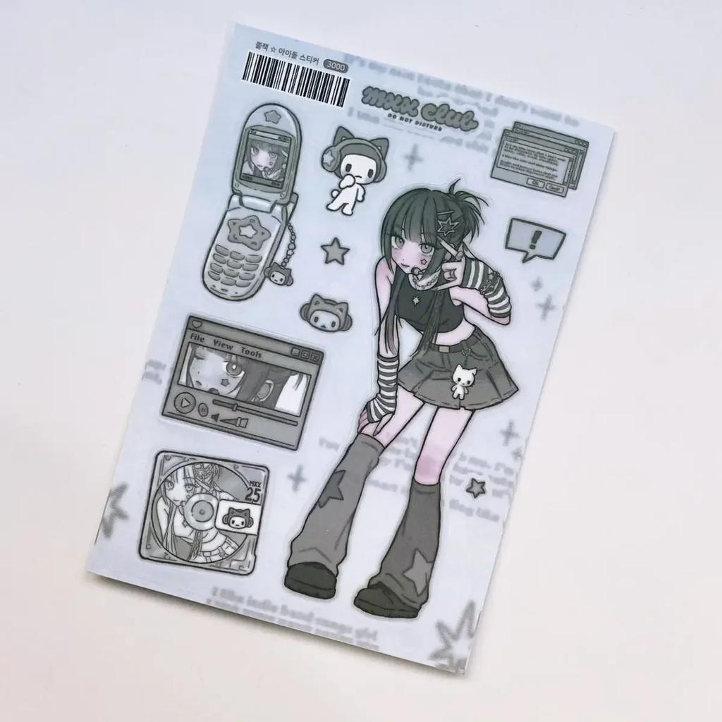 Angel Sticker Korean Goo Card Sticker Goo Winter Girl Character Sticker Notebook Material
