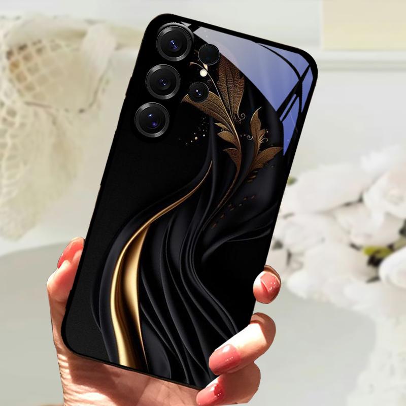 Для Samsung S24 Ultra Закаленное Стекло Задняя Крышка Чехол Для Galaxy S20 S21 S22 S23 S30 Ultra Жесткий ПК Стекло Защитные Чехлы для Телефона