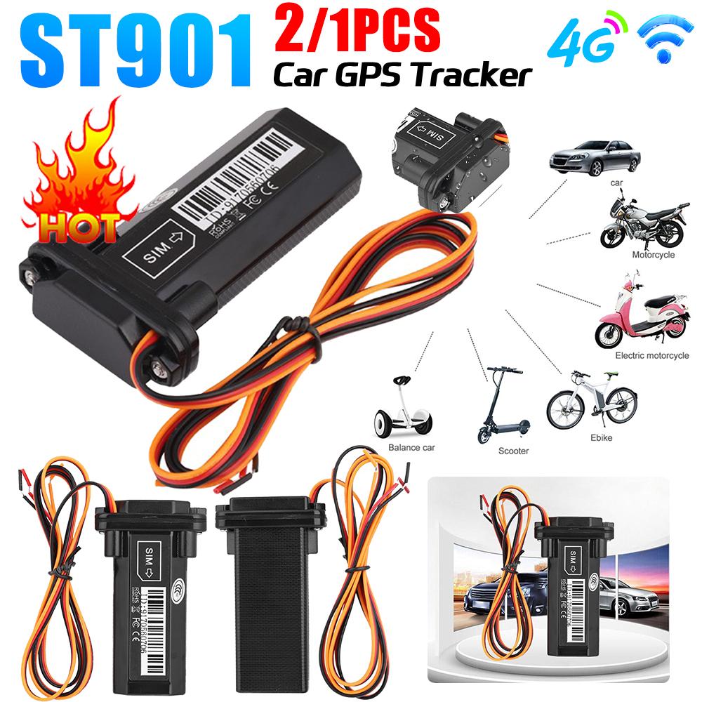 1/2PCS GPS Tracker ST-901 Vehicle Tracking Device Waterproof Motorcycle Car Mini GPS GSM SMS Locator with Real Time Tracking