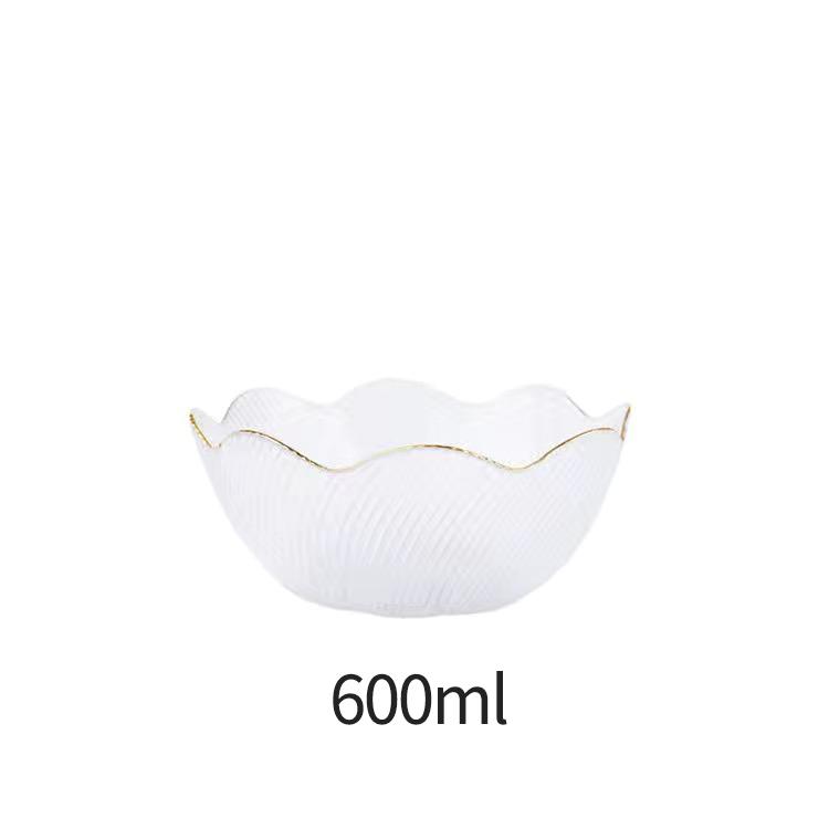 Exquisite Flower Shaped Salad Bowl Tableware Glass Salad Bowl Fruit Bowl Soup Bowl Dessert Bowl Practical Kitchenware