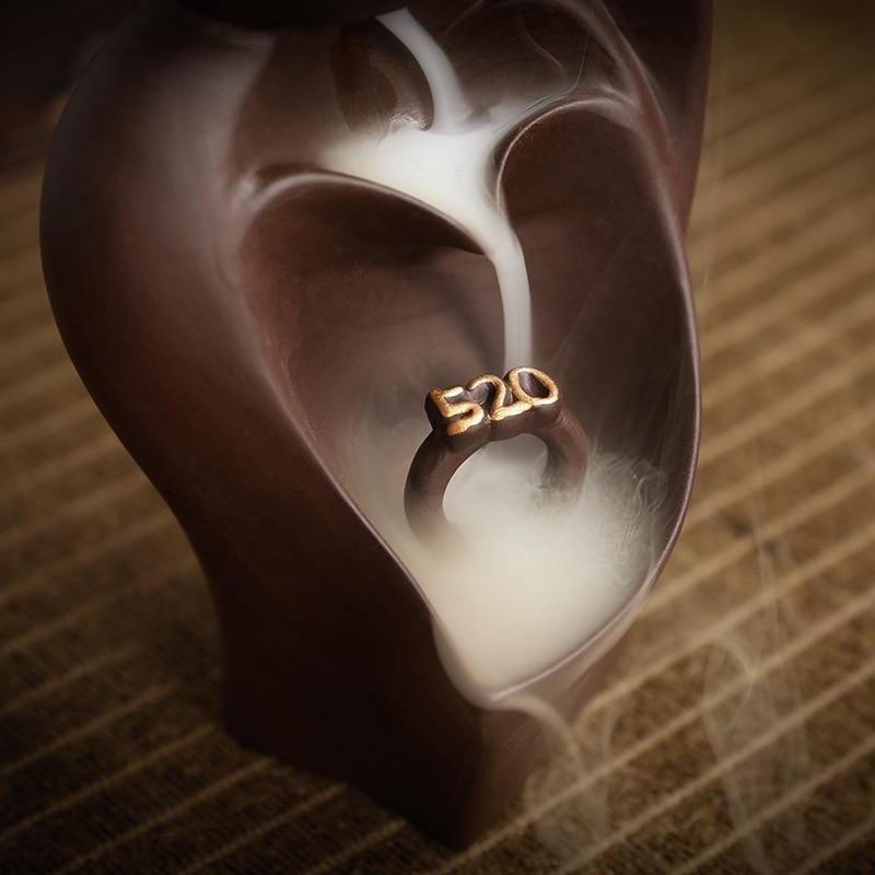 Держатель для ароматических палочек, керамическая курильница ручной работы в форме лотоса, ароматическая курильница с обратным потоком воды, креативные палочки для йоги, медитации