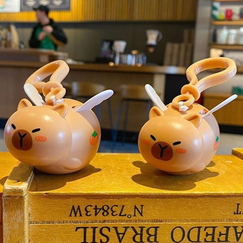 Творческий забавный тянущий шнурок летающая свинья капибара кукла брелок сумка подвеска амулеты автомобильный брелок декомпрессионные игрушки для детей подарок