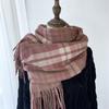 Клетчатый шарф женский зимний новый универсальный ретро-темпераментный шарф, имитация кашемира, студенческая теплая шаль двойного назначения