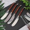Rosewood Handle Stainless Steel Butter Knife Cheese Spreader Knife Jam Spatula Child Kid Sandwich Cheese Cake Slicer