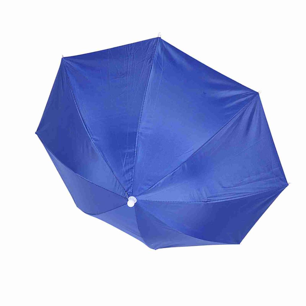 65 см солнцезащитный ветрозащитный зонт с креплением на голову складной зонт-шляпа(Королевский синий)