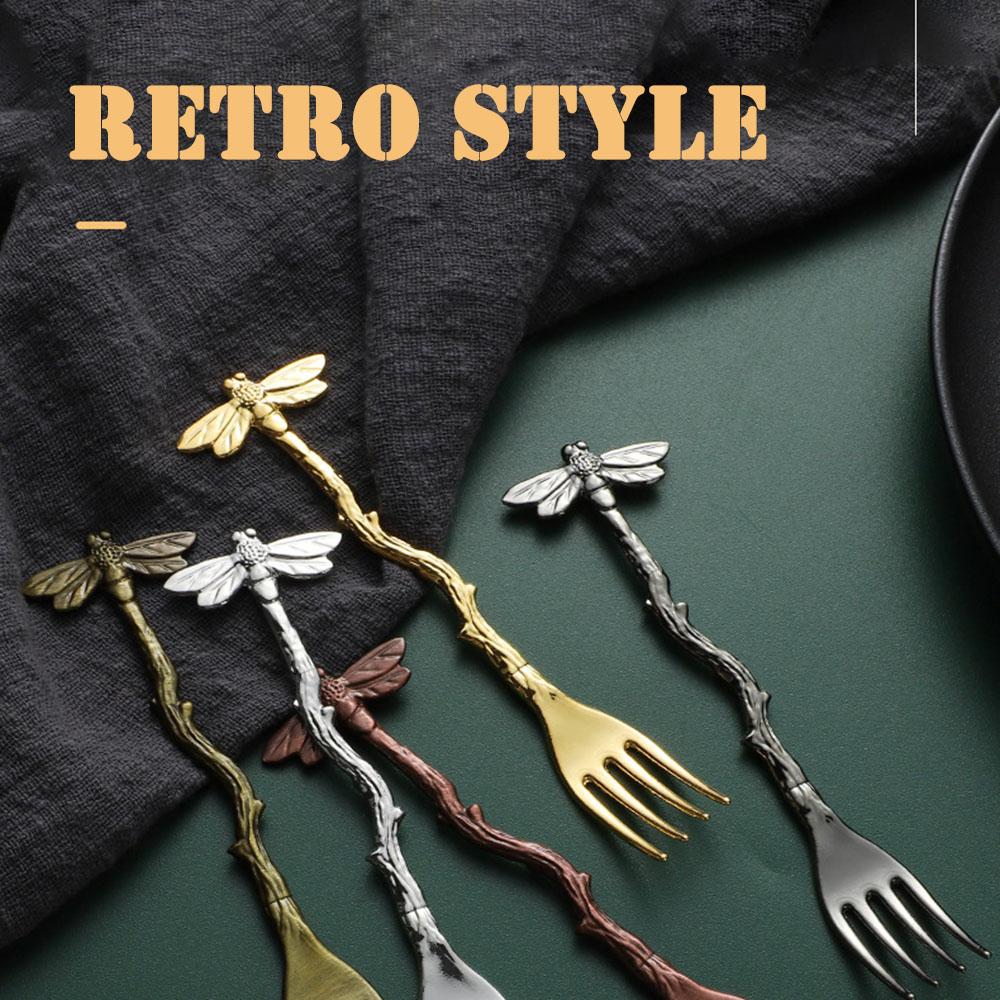 3 шт./набор стрекоз десертные вилки креативные вилки для мороженого цинковый сплав столовые приборы кухонные принадлежности аксессуары