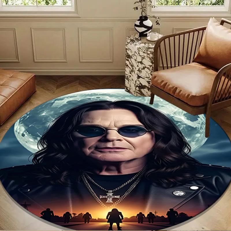 Ozzy Memorial Round Rug for Livingroom,Bedroom, Palyroom, Chair Rug, Area rug, Circle Carpet, Large Size Decor Fan Christmas gift