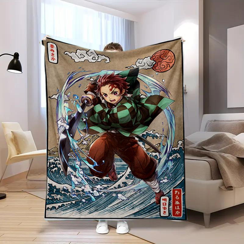 Japanese manga artist Koyoharu Gotouge's Demon Slayer blanket Soft and portable four season home bed,  office travel, lunch break, warm blanket K37