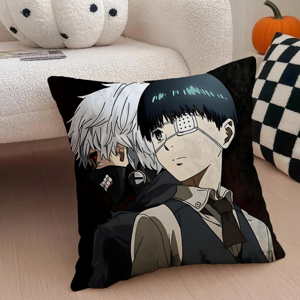 Grim Haunting Tragic Anime TTokyo Ghoul Cushion Cover Throw Pillow Cover Hidden Button Durable Polyester Chair Cushion