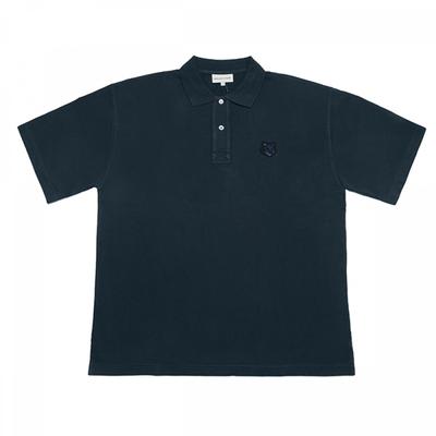Maison Kitsune Mm00202kj7010 P492 Поло мужское с коротким рукавом, футболка с нашивкой в виде головы смелой лисы