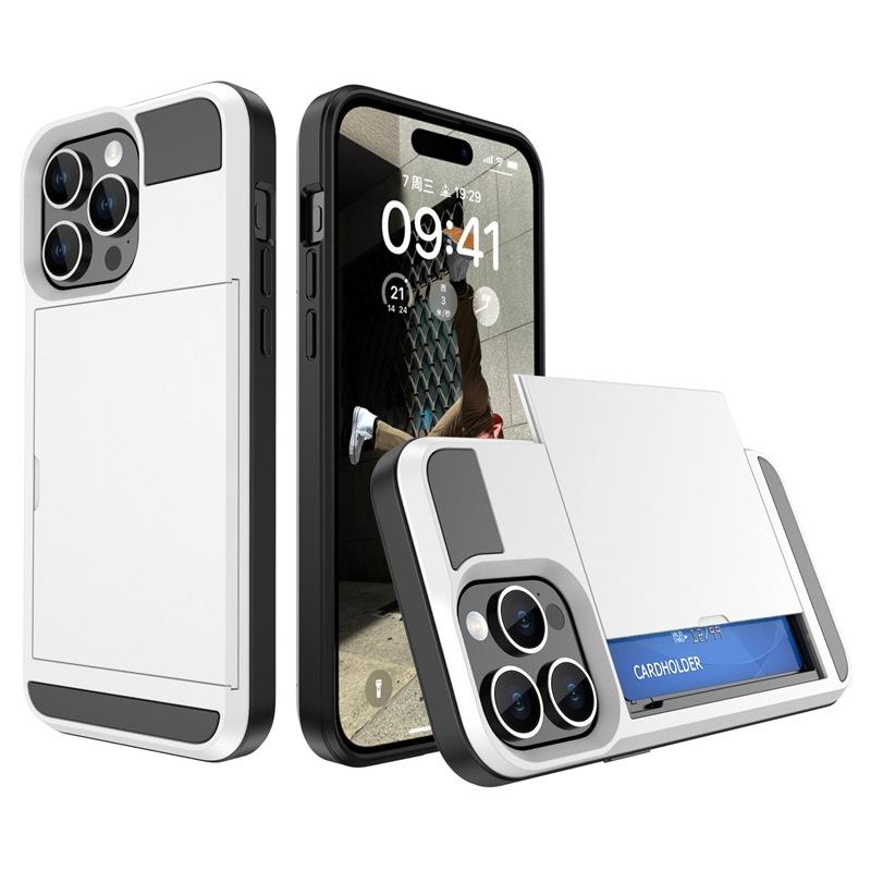 Чехол для телефона для IPhone 17 Air 16E 16 15 14 Plus 13 12 11 Pro Max Кошелек с отделением для карт Выдвижной карман Защитная крышка