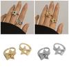 Trendy Punk Hip Hop Rings Jewelry Sleek Hollow Star Rings Adornment Durable and Stylish Finger Rings Jewelry Charm