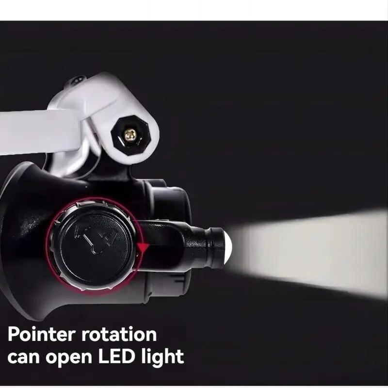 Головная лупа Ремонт часов Гравировка Очки Идентификация антикварных ювелирных изделий 3 группы увеличения Светодиодные фонари