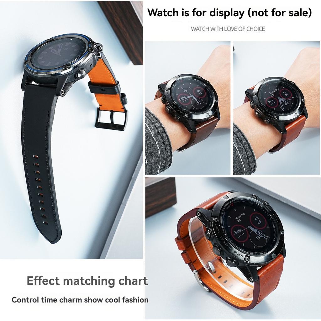 Кожаный ремешок для часов с быстрой заменой, 20/22/26 мм, для Garmin Fenix8X/7X/6X/3|Forerunner965/945/955 Instinct Мужской|Оригинальный кожаный ремешок