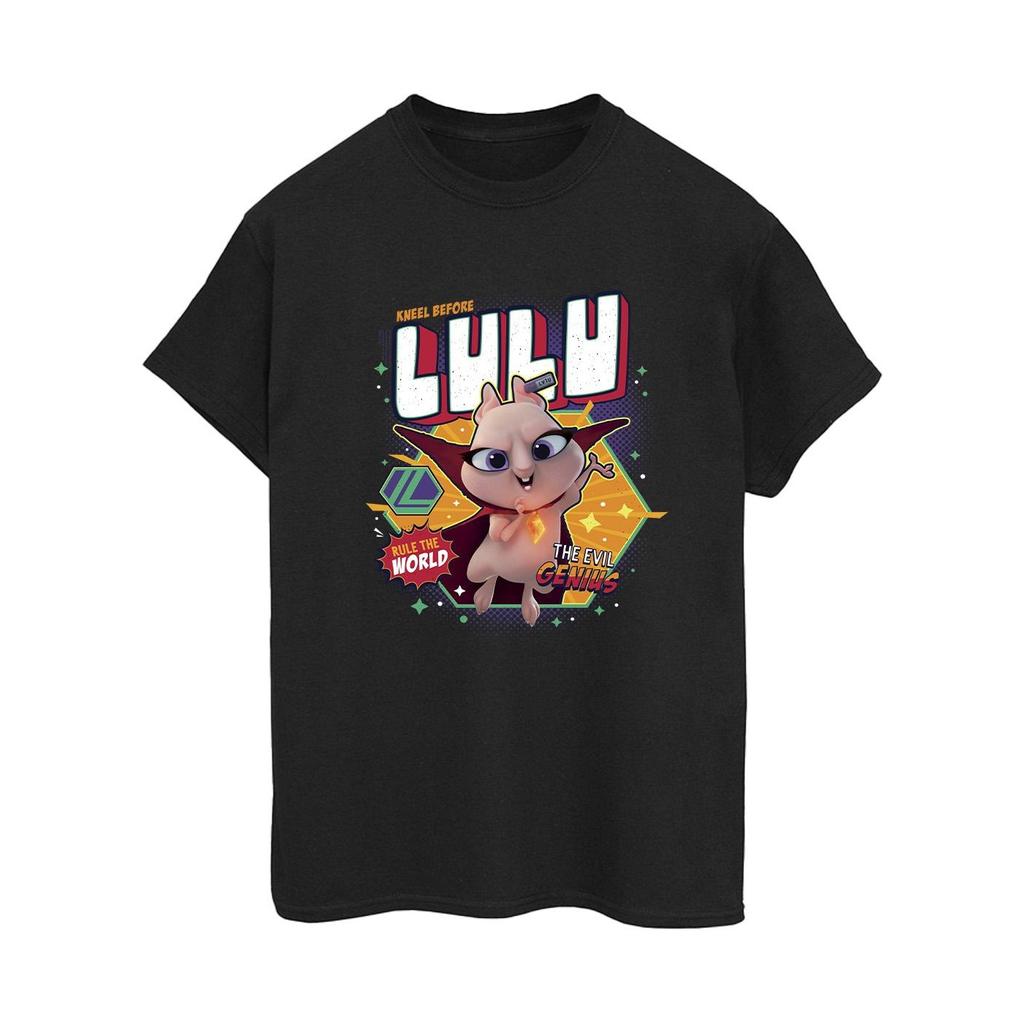DC Comics Womens/Ladies DC League Of Super-Pets Lulu Evil Genius Cotton Boyfriend T-Shirt