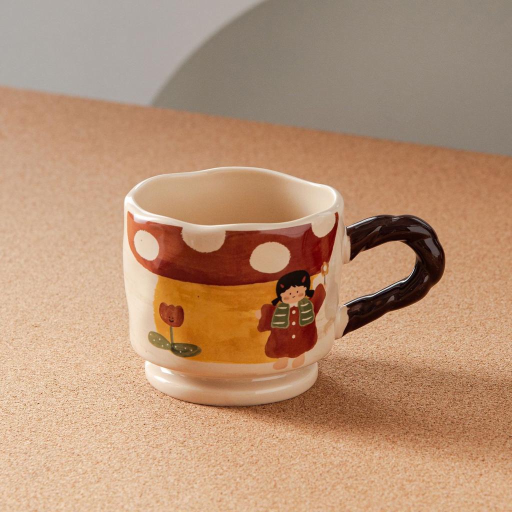 Ретро Милые Мальчики И Девочки Керамическая Домашняя Питьевая Вода Молоко Завтрак Мультфильм Чашка Творческий Высокая Ценность