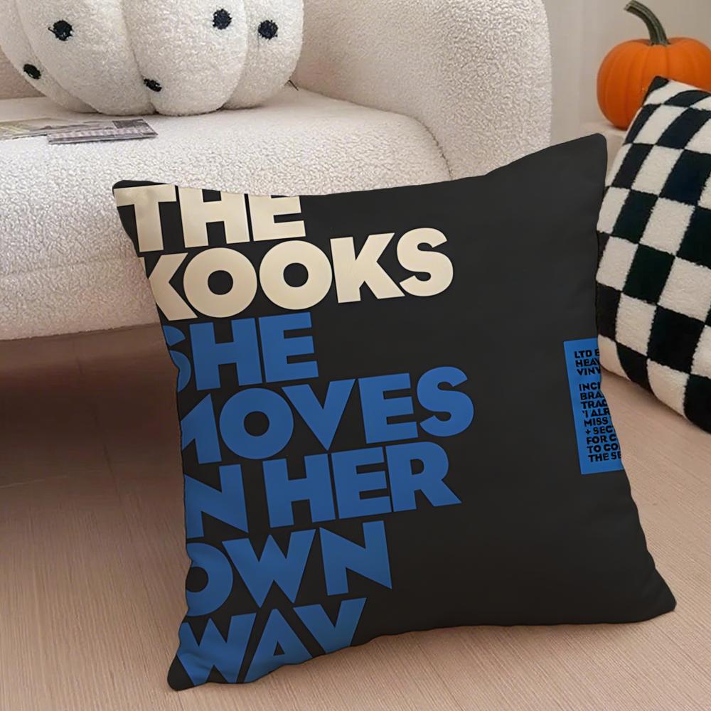 band indie The KKooks Cushion Cover Throw Pillow Cover Hidden Button Durable Polyester Chair Cushion