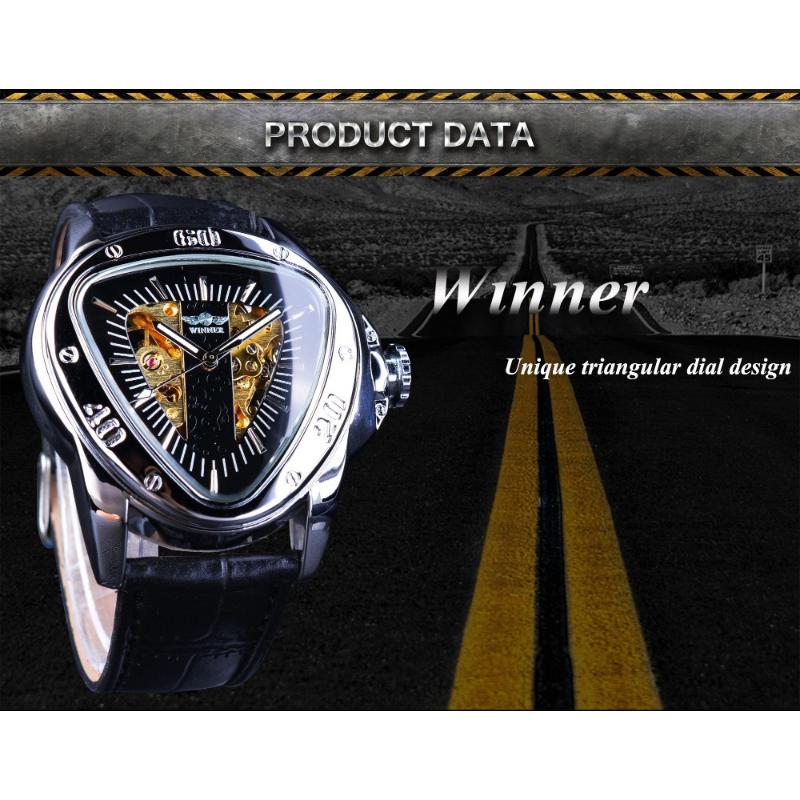 ПОБЕДИТЕЛЬ Мужские модные повседневные автоматические механические часы в форме сердца