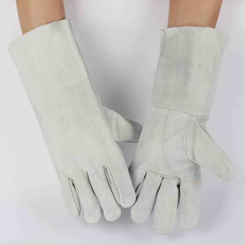 Длинные перчатки из воловьей кожи для электросварки, перчатки для сварки, теплоизоляции, защиты труда на сталелитейном заводе