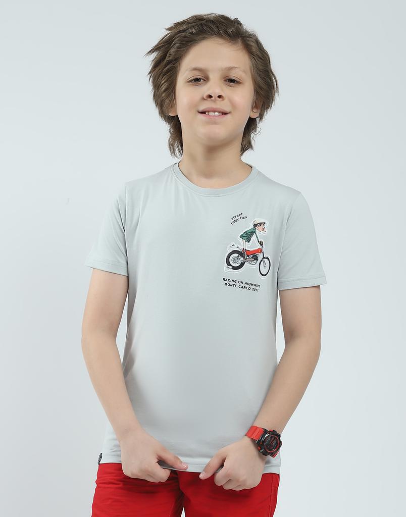 MONTE CARLO Boy's Regular Fit Printed Half Sleeve T-Shirt