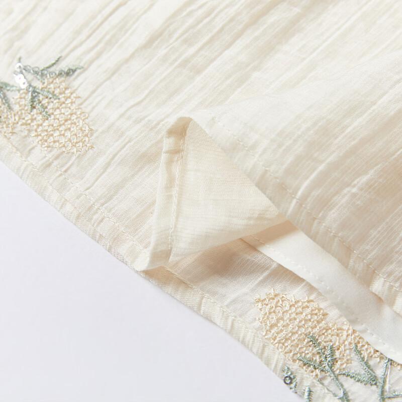 Women's Floral Embroidered Square Neck Chiffon Blouse