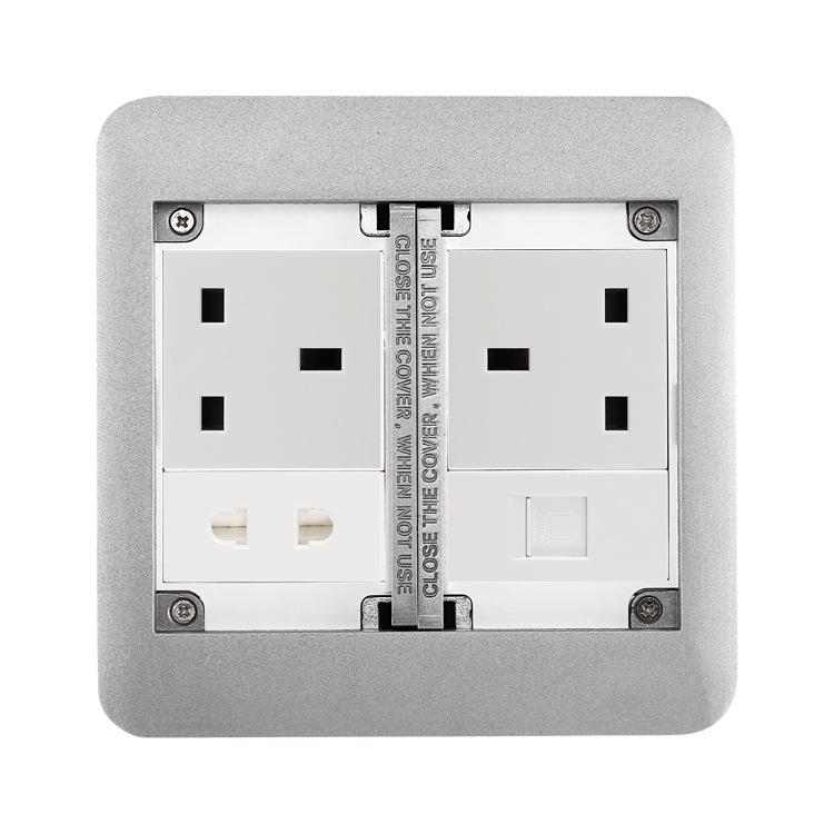 Multifunctional Flip-Open European/German/British Standard Floor Socket