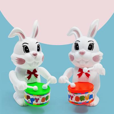 1 шт. Заводной барабанный кролик детская игрушка заводной барабанный кролик головоломка барабанный мультяшный кролик