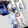 Чехол для телефона Ganyu Genshin Impact для iPhone 17 17Air 16 15 14 13 12 11 Pro Max Plus Цветной Серебристый
