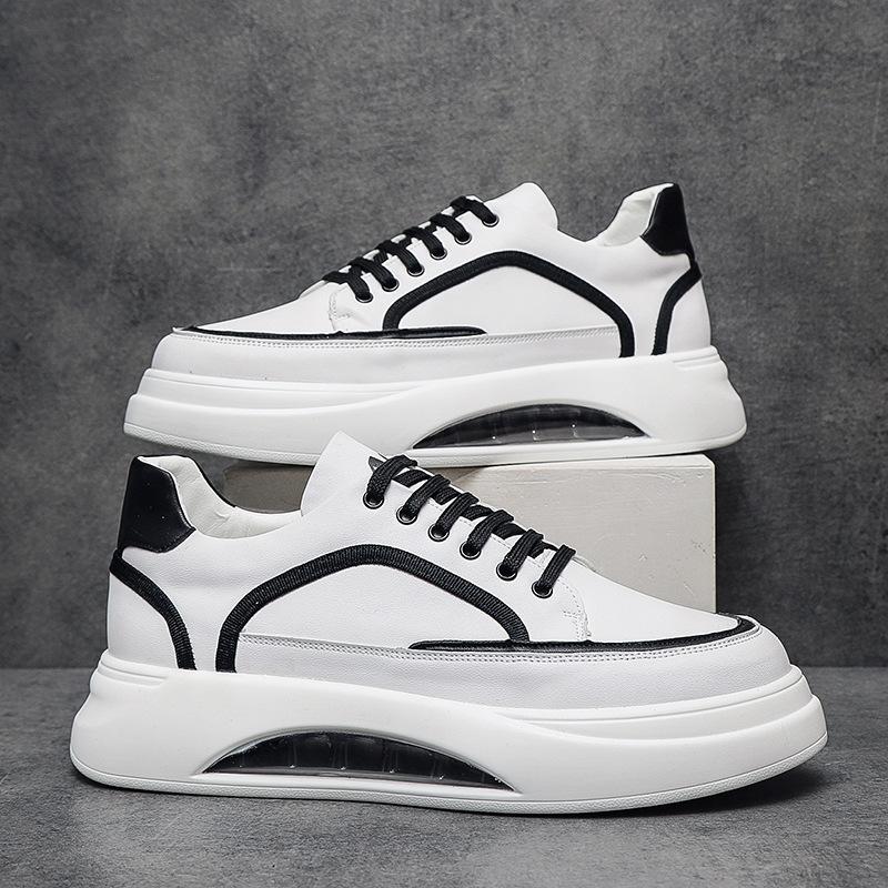 Четыре сезона, белые туфли, мужская модная обувь, подходящая по цвету, на воздушной подушке, с мягкой подошвой, с низким верхом, универсальная спортивная и повседневная обувь